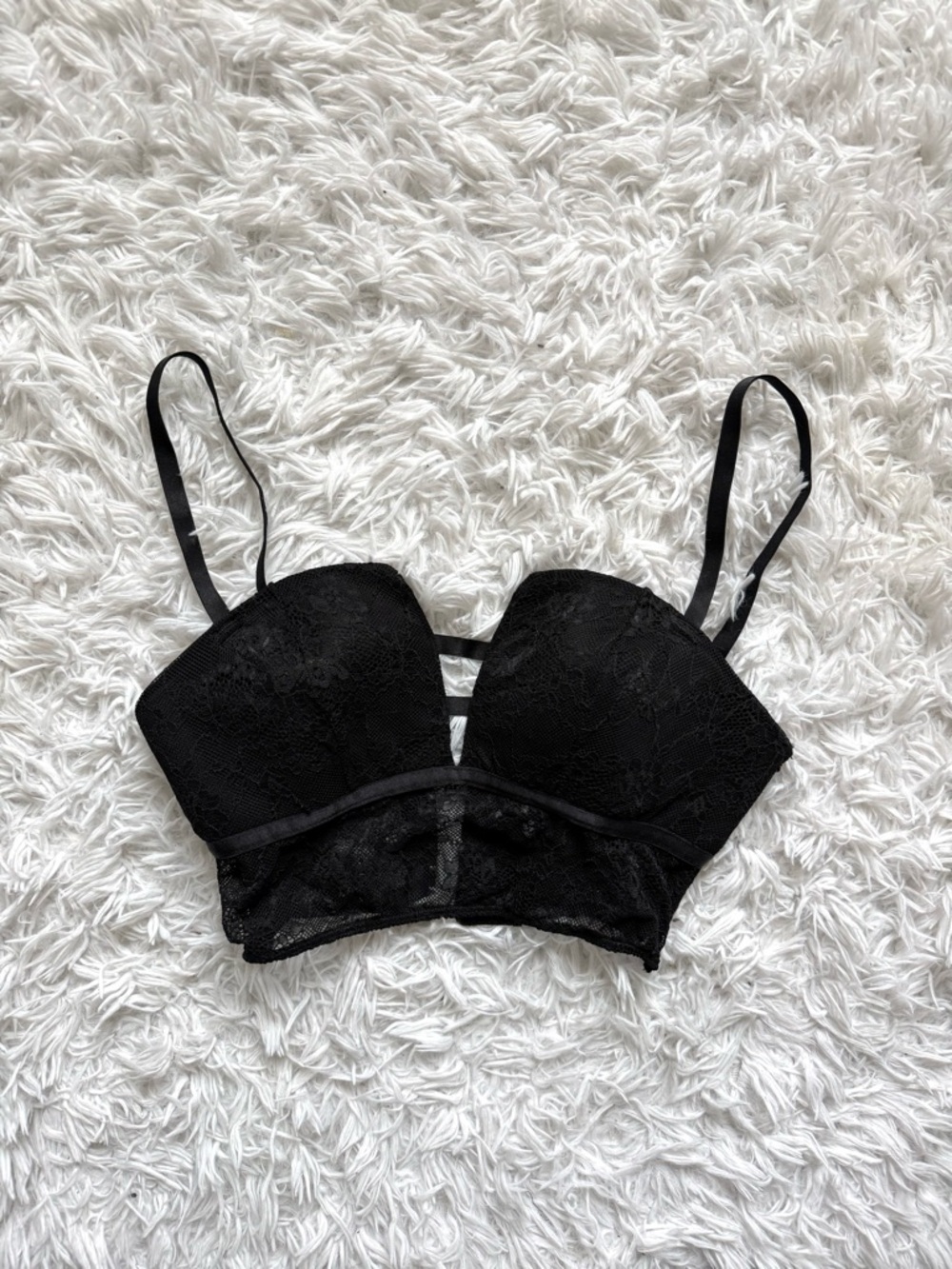 Dynamite Black Lace Bustier Corset Crop Top